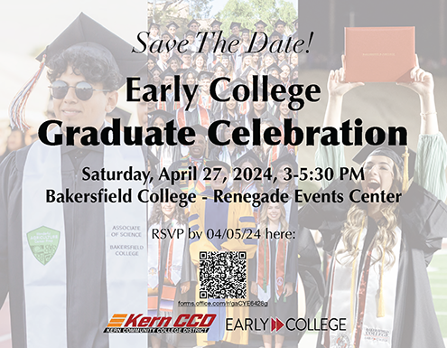Flyer for Early College Celebration on 04/27/24